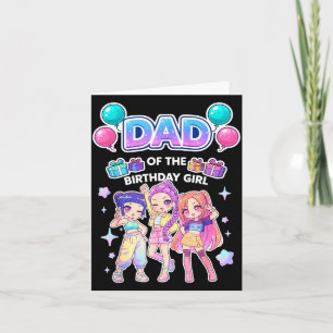 Carte Papa de la fille d'anniversaire mignon chibi kpop