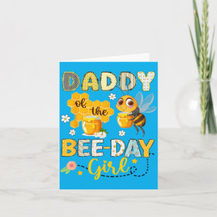 Carte Papa de la fille de l'anniversaire de l'abeille Fê