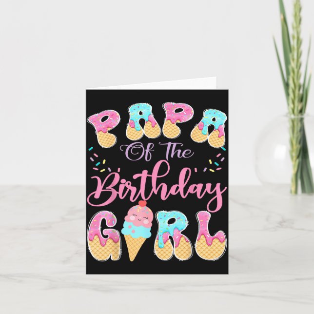 Carte Papa de la fille de l'anniversaire Dégoulinade de  (Devant)