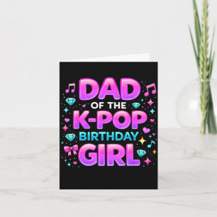 Carte Papa de la fille qui fête son anniversaire avec du
