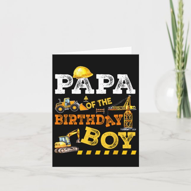 Carte Papa De L'Anniversaire Boy Construction Ouvrier Na (Devant)