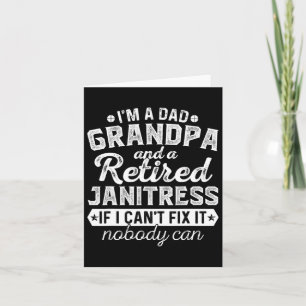 Carte Papa de Noël grand-père et concierge à la retraite