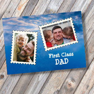 Carte Papa de première classe Meilleur papa jamais 2 pho