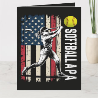 Carte Papa de softball Drapeau américain américain États