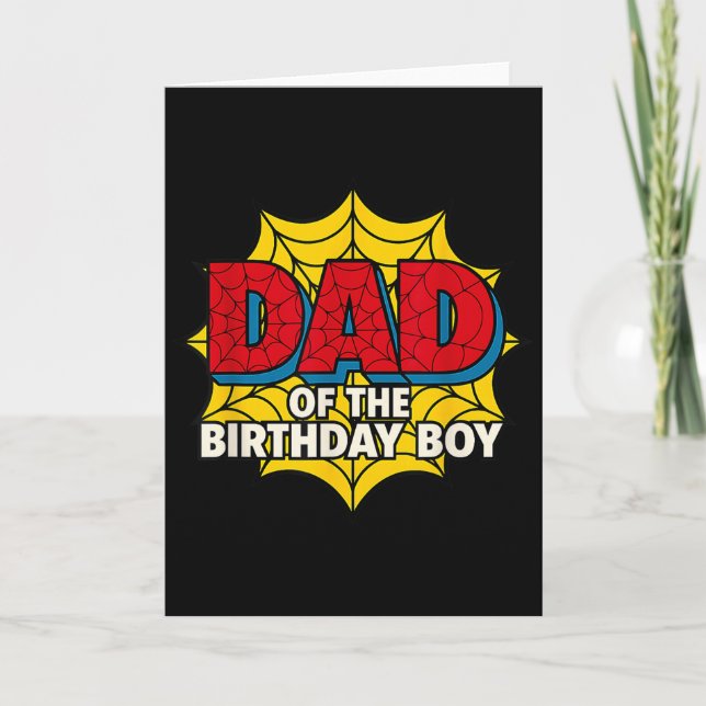 Carte Papa des enfants du garçon d'anniversaire Thème de (Devant)