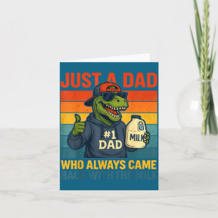 Carte Papa dinosaure humour de lait rétro drôle fête des