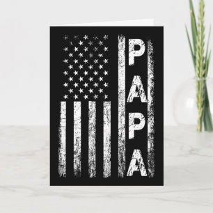 Carte Papa Drapeau Américain Vintage Fête des Pères 4 Ju