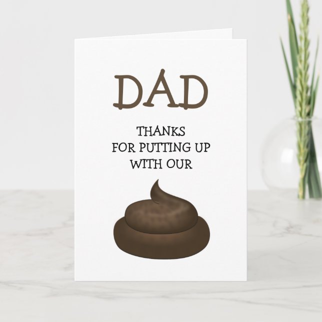 Carte Papa drôle moderne | Poop Happy Fête des pères (Devant)