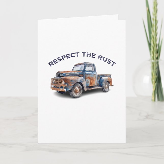 Carte Papa drôle, respecte le pick-up rouillé - Blague p (Devant)