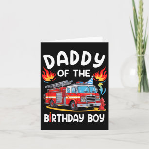 Carte Papa du garçon d'anniversaire Camion de pompiers P