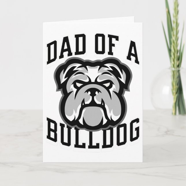 Carte Papa d'un Bulldog Footll Impression Jour de Match  (Devant)