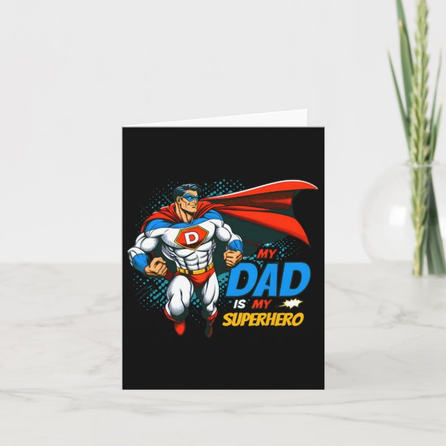 Carte Papa est mon super-héros Enfants Drôle Cadeau Fête (Devant)