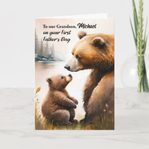 Carte Papa et bébé ours de première Fête des pères