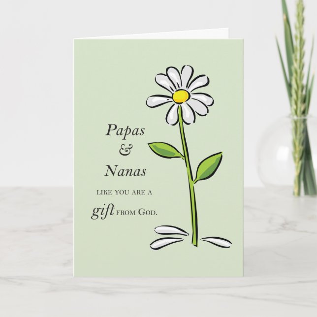 Carte Papa et Nana Cadeau de Dieu Daisy Religieux (Devant)