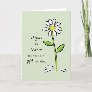 Carte Papa et Nana Cadeau de Dieu Daisy Religieux