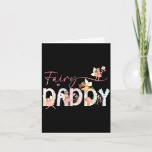 Carte Papa fée fille d'anniversaire florale magique cont