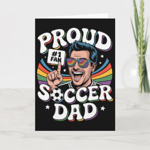 Carte Papa fier de footballeur Supporter joyeux pour pap