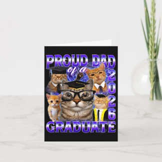 Carte Papa fier d'un diplômé de 2026 mème de chat drôle 