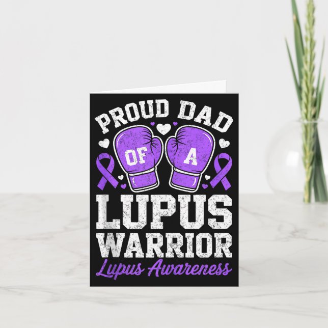 Carte Papa fier d'un guerrier de lupus sensibilisation (Devant)