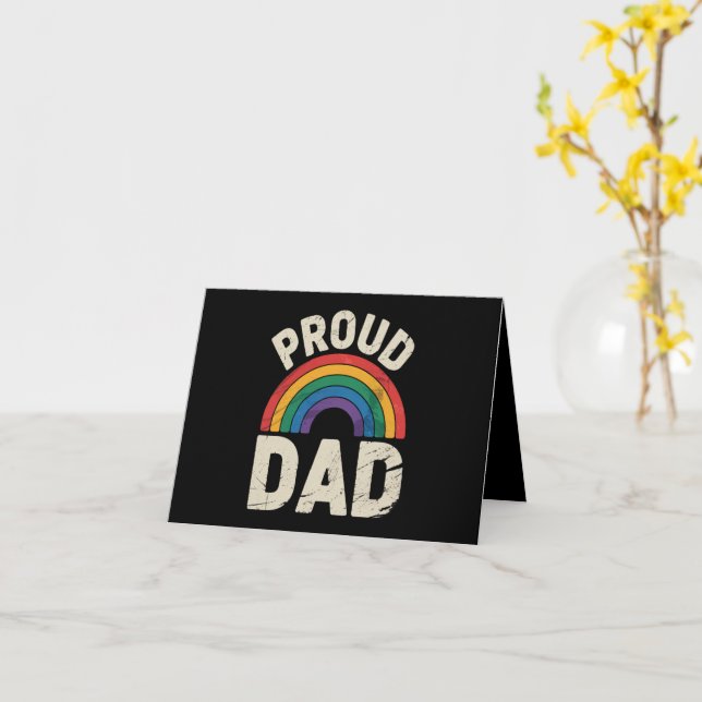 Carte Papa fière LGBTQ Fierté gay Fierté LGBT allié Fête (Fleur jaune)