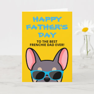 Carte Papa français Fête des pères Lilas Tan Bouledogue 