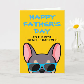 Carte Papa français Fête des pères Lilas Tan Bouledogue