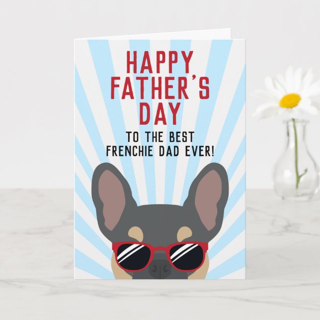 Carte Papa Frenchie de la Fête des Pères Bouledogue Fran (Petite plante)