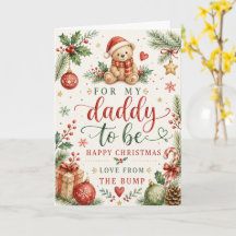 Papa futur Noël Ours aquarelle