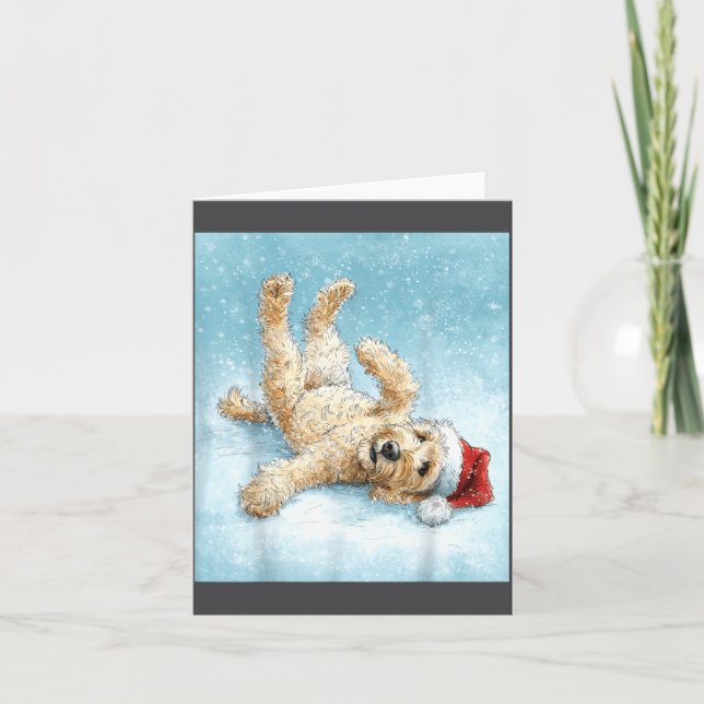 Carte Papa Goldendoodle Noël pour hommes (Devant)
