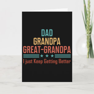 Carte Papa Grand-père Arrière-grand-père Drapeau américa