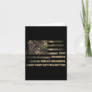 Carte Papa Grand-père Arrière-grand-père Drapeau camoufl