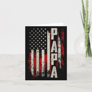 Carte PAPA Grand-père patriotique Drapeau américain Fête
