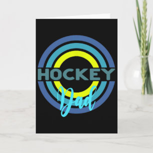 Carte Papa hockey avec cercles de hockey modernes