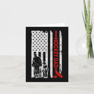 Carte Papa hockey drapeau américain cadeau de fête des p