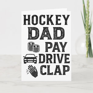Carte Papa hockey Paye Conduire Applaudir Drôle devoirs