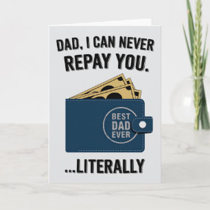 Carte Papa, je ne pourrai jamais te rembourser Funny Fat