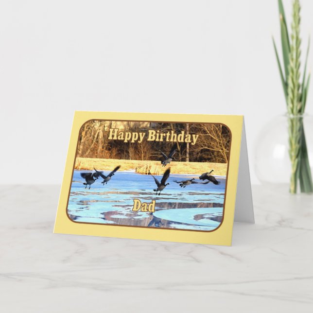 Carte Papa Joyeuse Oie D'Anniversaire Décollage De L'Éta (Devant)