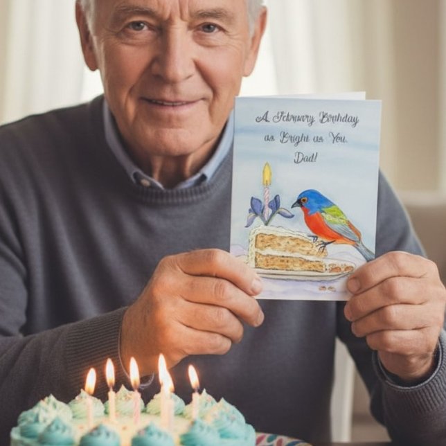 Carte Papa Joyeux Anniversaire de Février Bruant multico (Créateur téléchargé)