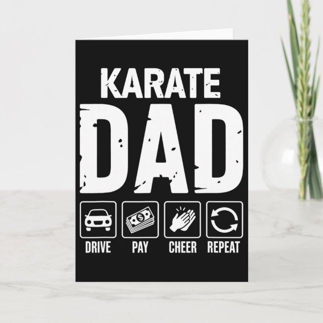 Carte Papa Karaté Conduire Payer Acclamer Papa D'un Comb (Devant)