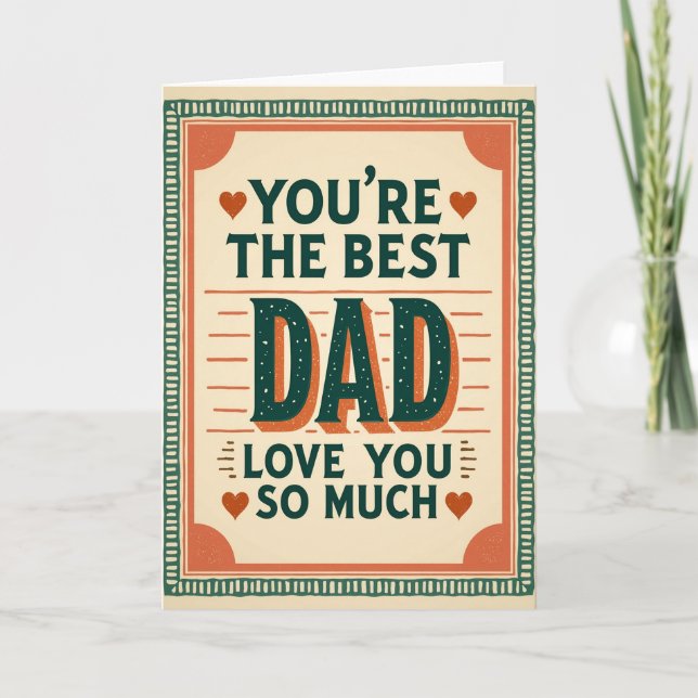 Carte Papa le Meilleur Tachetée (Devant)