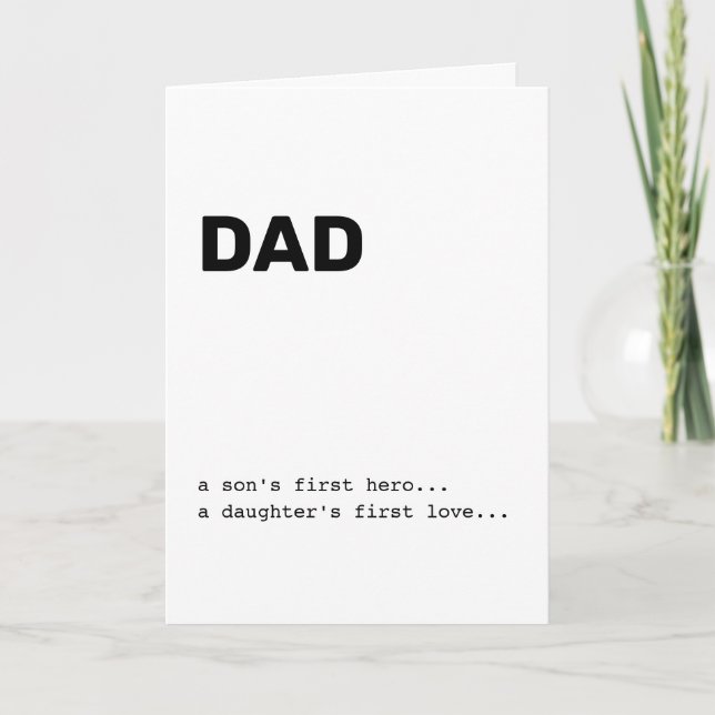 Carte Papa, le premier héros d'un fils Joyeuse fête des  (Devant)