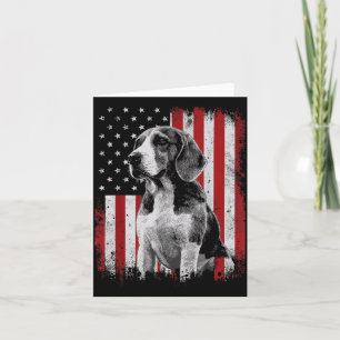 Carte Papa Maman Chien Beagle Amérique 4 juillet Patriot