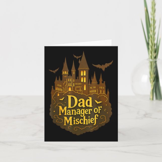 Carte Papa Manager De Mischief Funny Halloween Assistant (Devant)