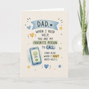 Carte Papa mignon, la personne que j'aime appeler
