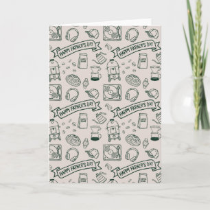 Carte Papa Millennial Moderne Motif Doodle Fête des Père
