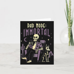 Carte Papa mode squelette immortel halloween papa
