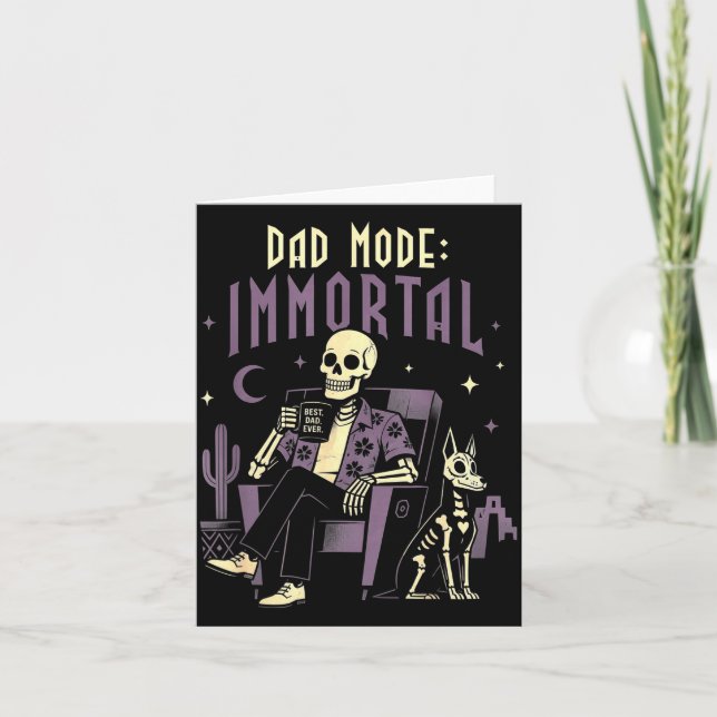 Carte Papa mode squelette immortel halloween papa (Devant)