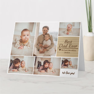 Carte Papa moderne simple Collage de photos de famille p
