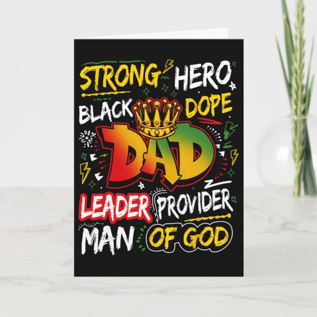 Carte Papa Noir Drogue Juneteenth Fête des Pères América (Devant)