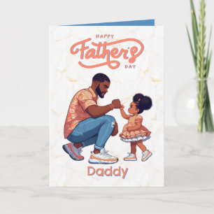 Carte Papa noir et fille Luxe Fête des Pères